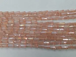 Light Pink Conical Crystal Glass Beads (Wholesale)