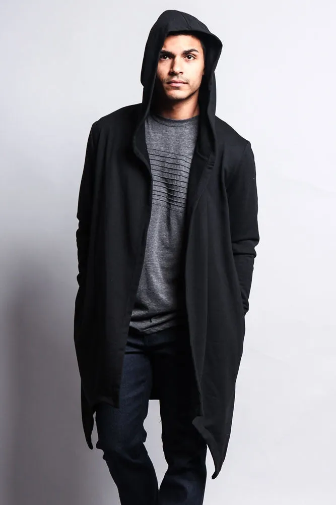 Long Length Drape Cape Cardigan Hoodie