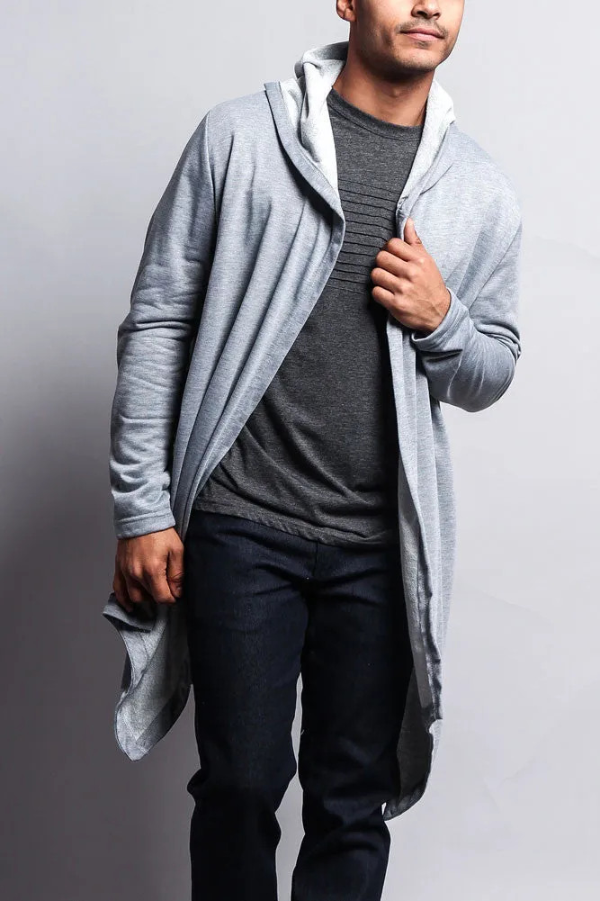 Long Length Drape Cape Cardigan Hoodie