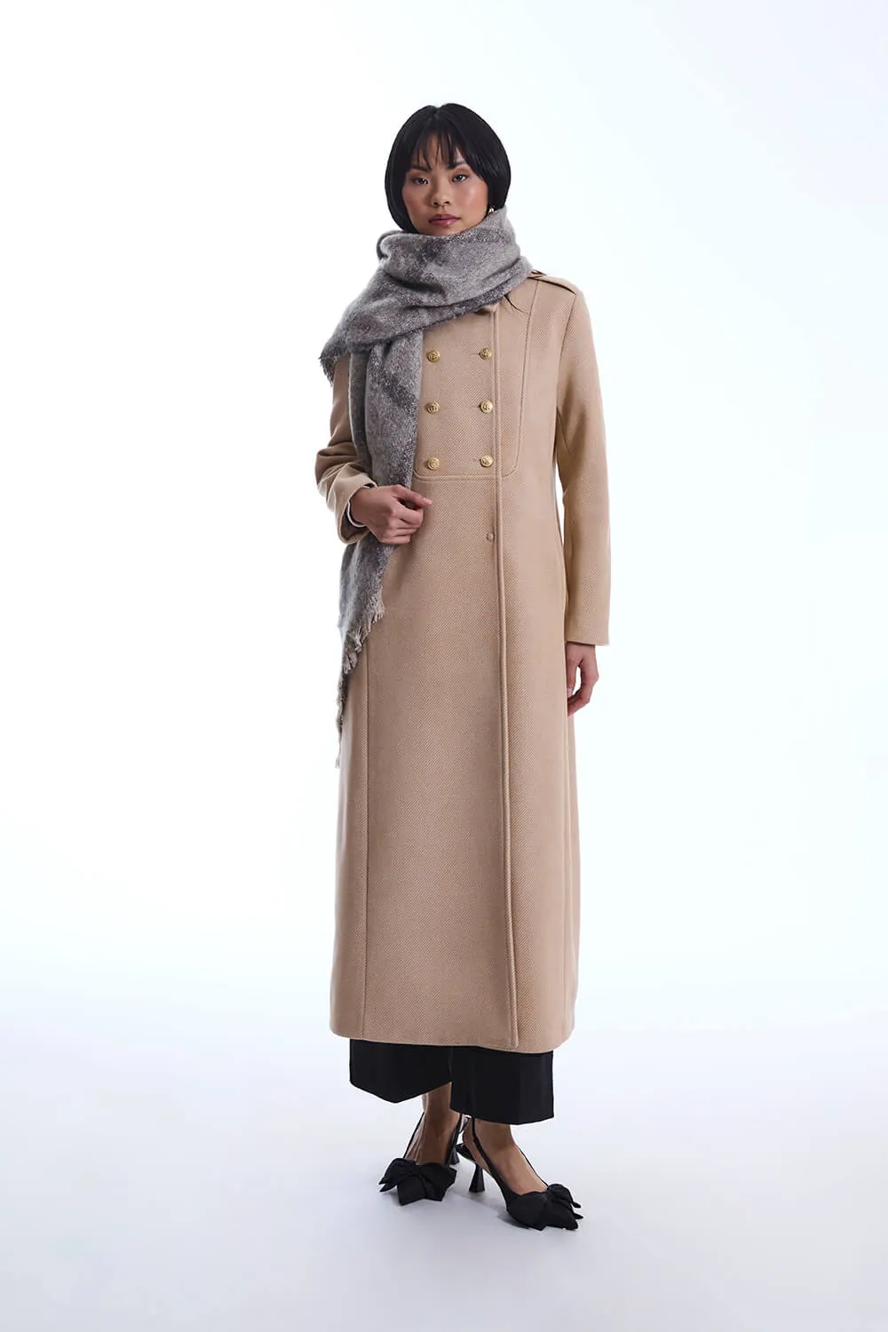 Long Military Camel Coat