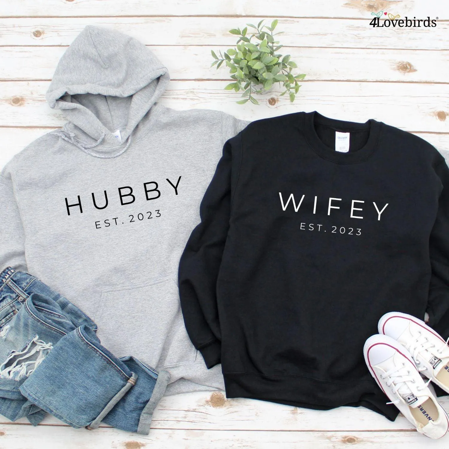 Matching Set: Hubby & Wifey Outfits for Wedding & Honeymoon Gifts