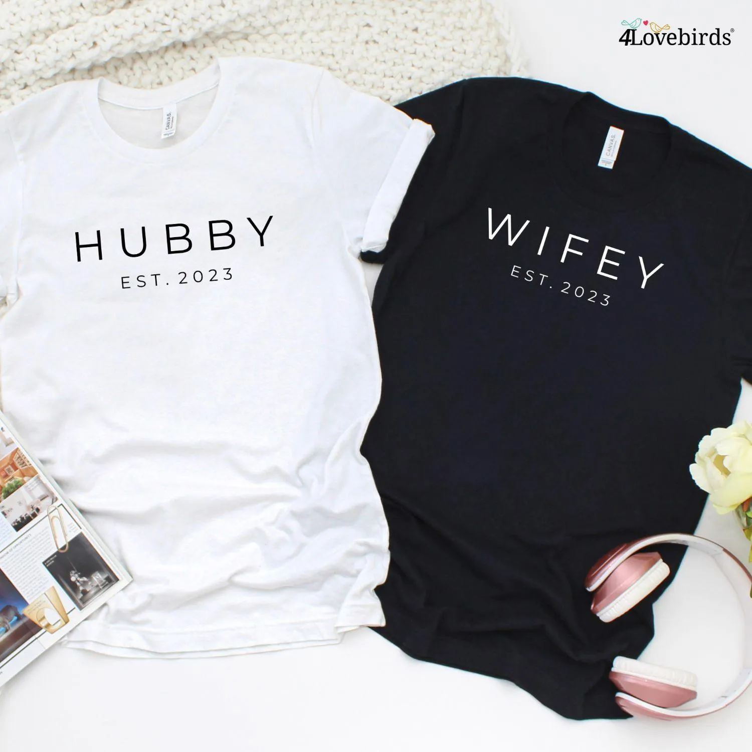 Matching Set: Hubby & Wifey Outfits for Wedding & Honeymoon Gifts