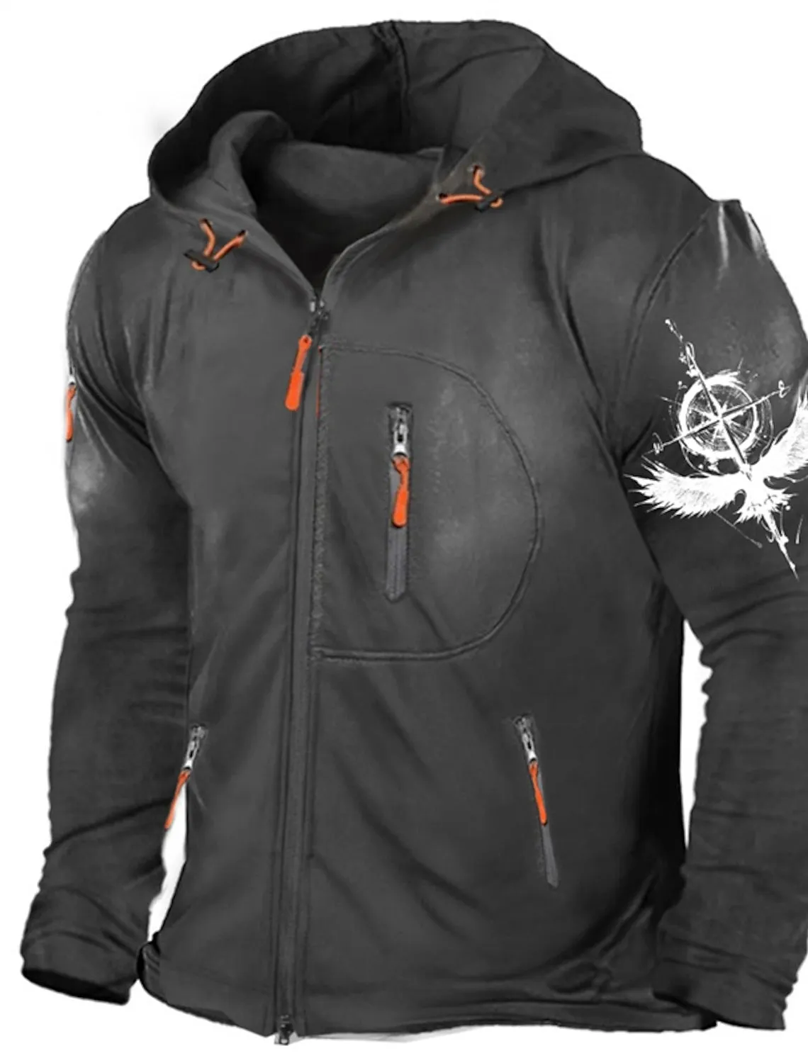 Men's Full Zip Hoodie Outerwear Sweat Jacket