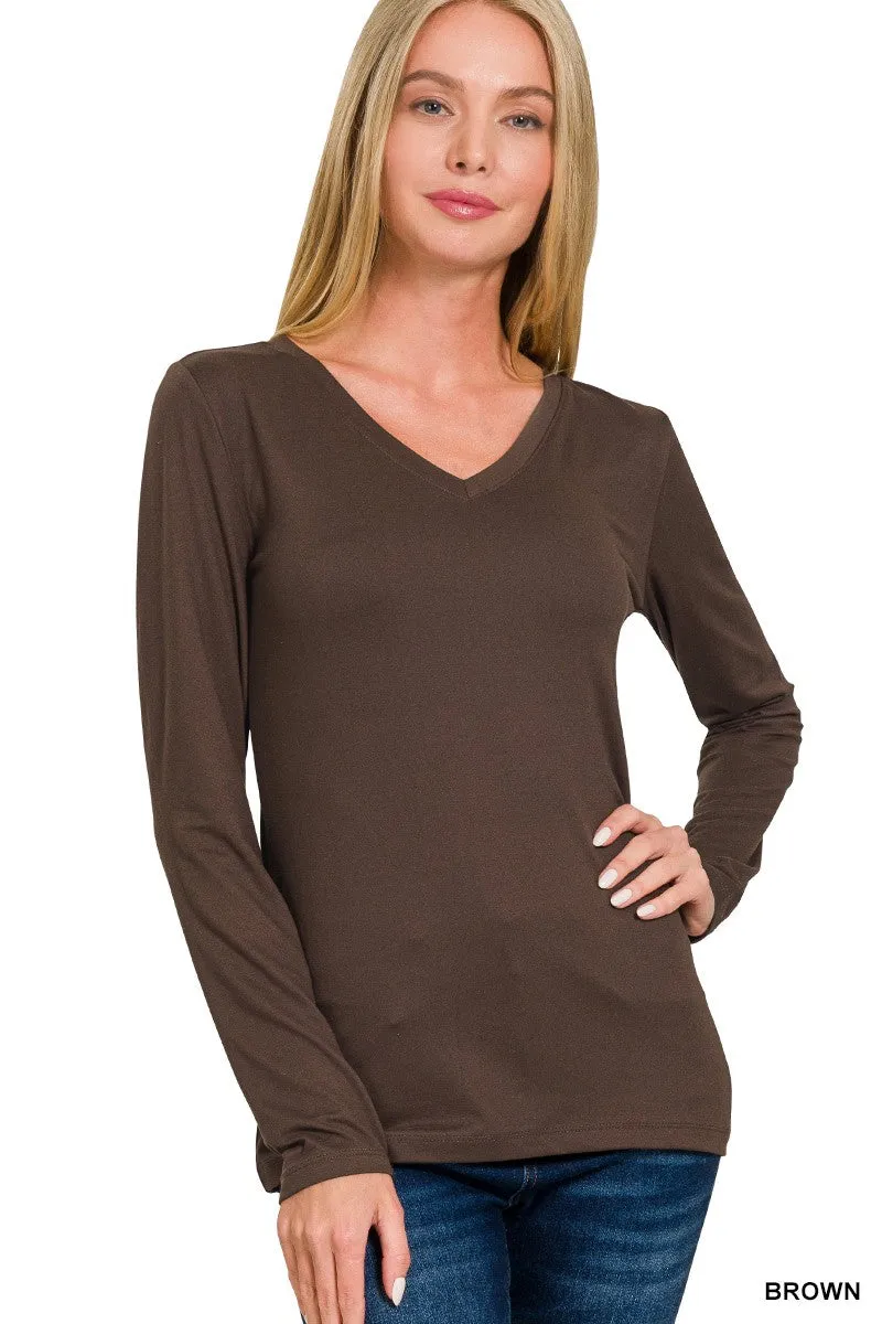 Microfiber V-Neck Top