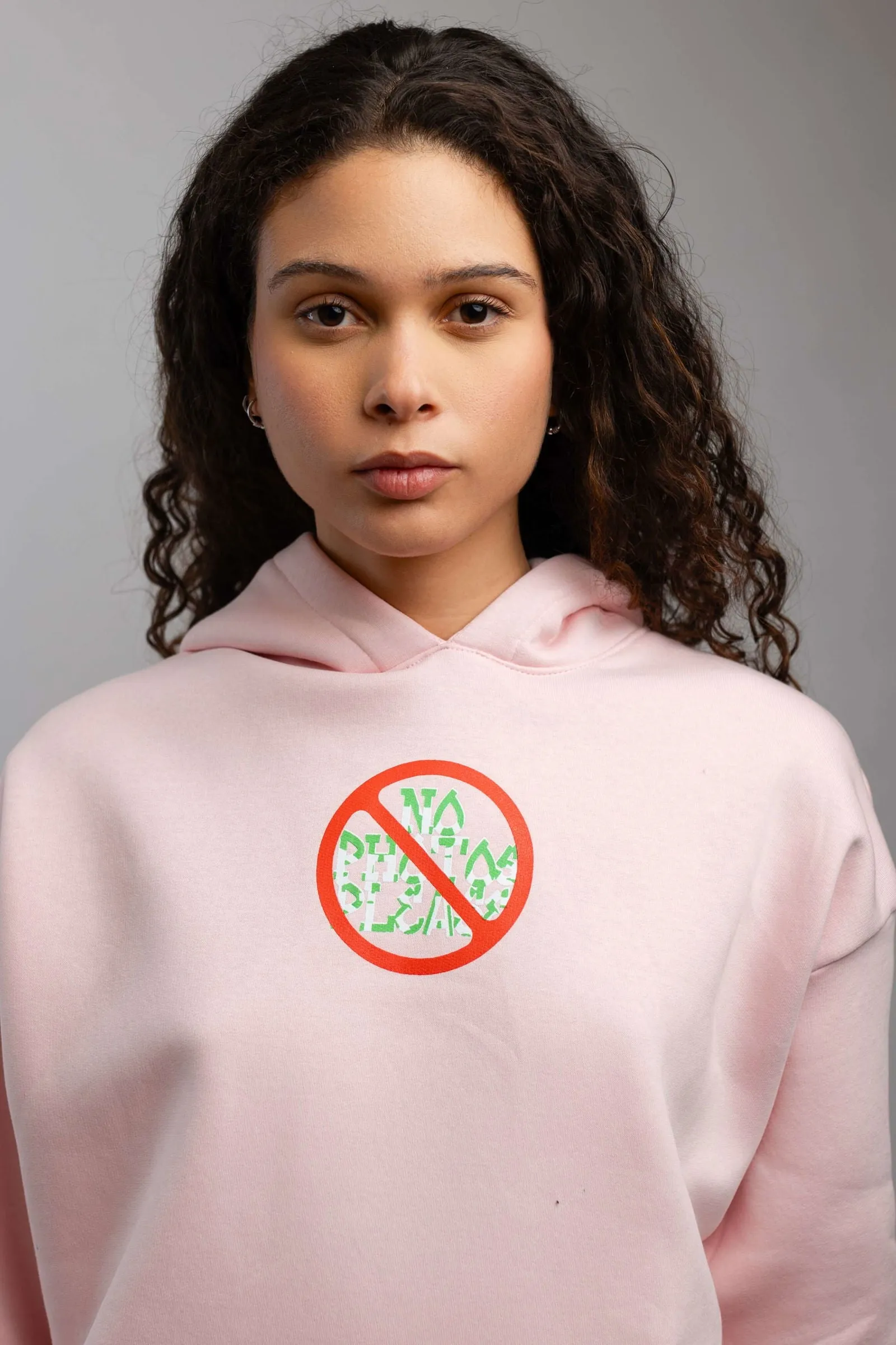 No Photo Please Hoodie-Light Pink