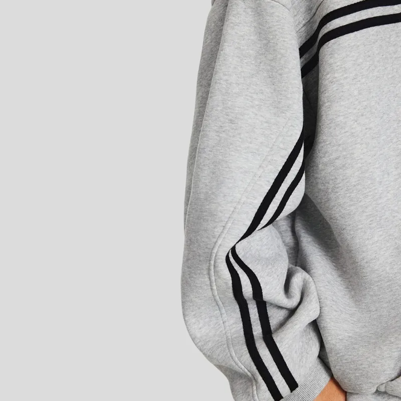 Overiszed fit pullover hoodie with graphic stripe