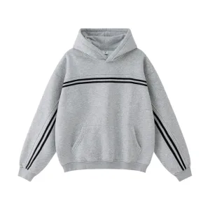 Overiszed fit pullover hoodie with graphic stripe