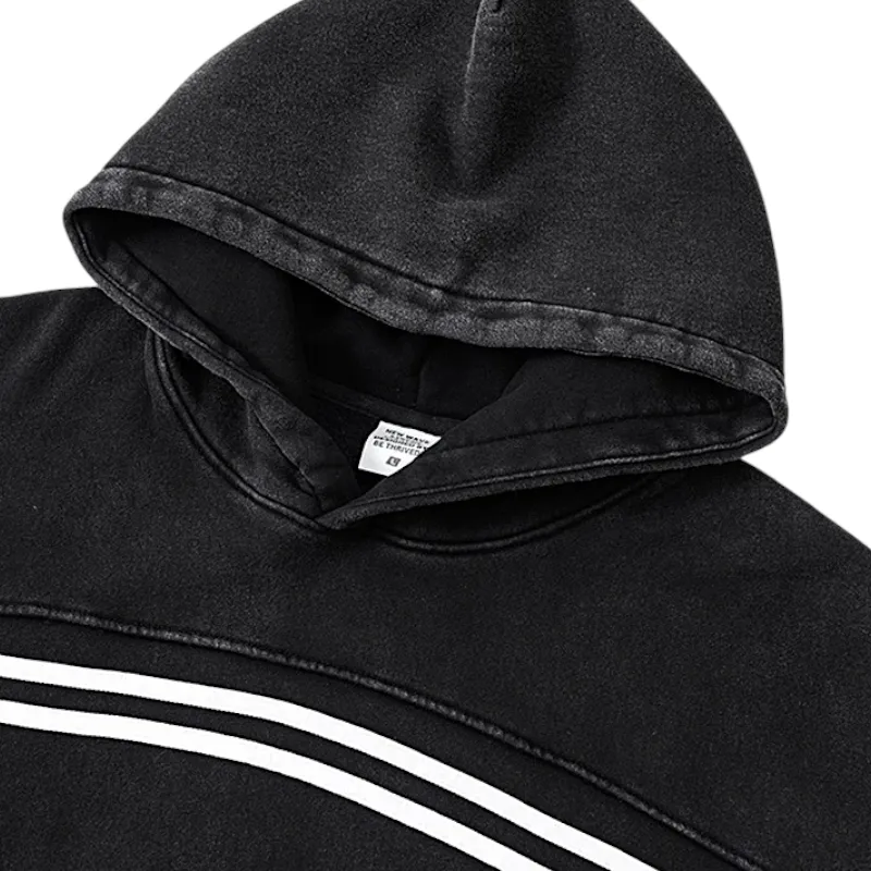 Overiszed fit pullover hoodie with graphic stripe