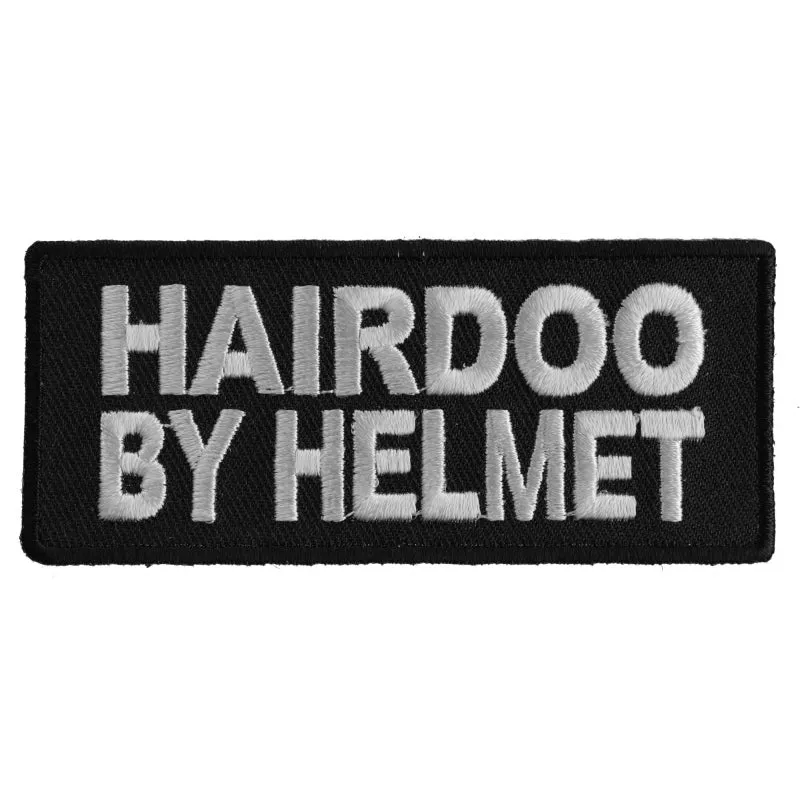 P1559 Hairdoo By Helmet Funny Lady Biker Patch