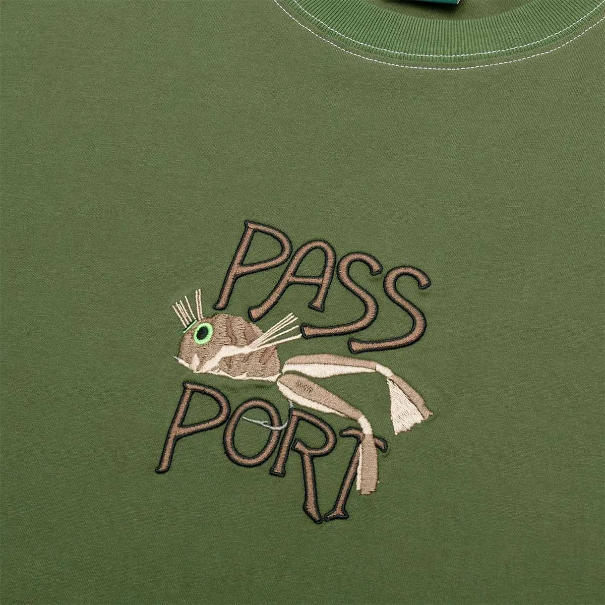 Pass~Port - Frog Lure Organic Cotton Tee Dark Olive