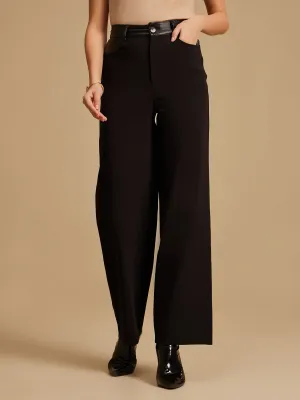 Paula Faux Leather Waistband Trousers