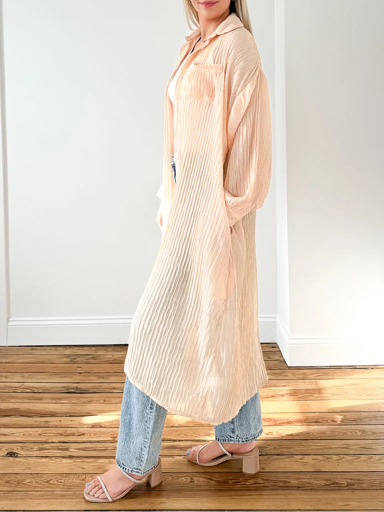 Pembrooke Button Down Duster  - Peachy