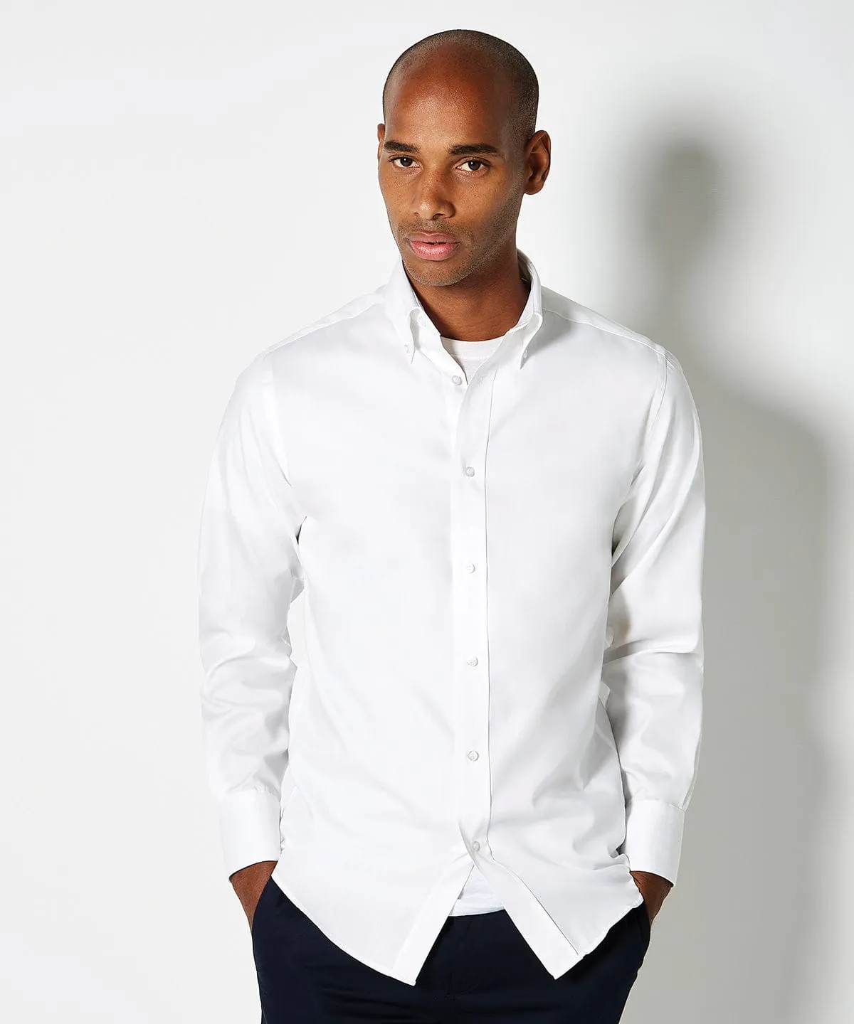 Premium Oxford shirt long-sleeved (tailored fit) | Black