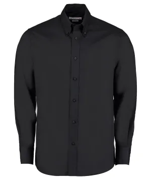 Premium Oxford shirt long-sleeved (tailored fit) | Black