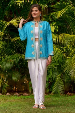 Pure Silk Dupion Hand Embroidered Jacket