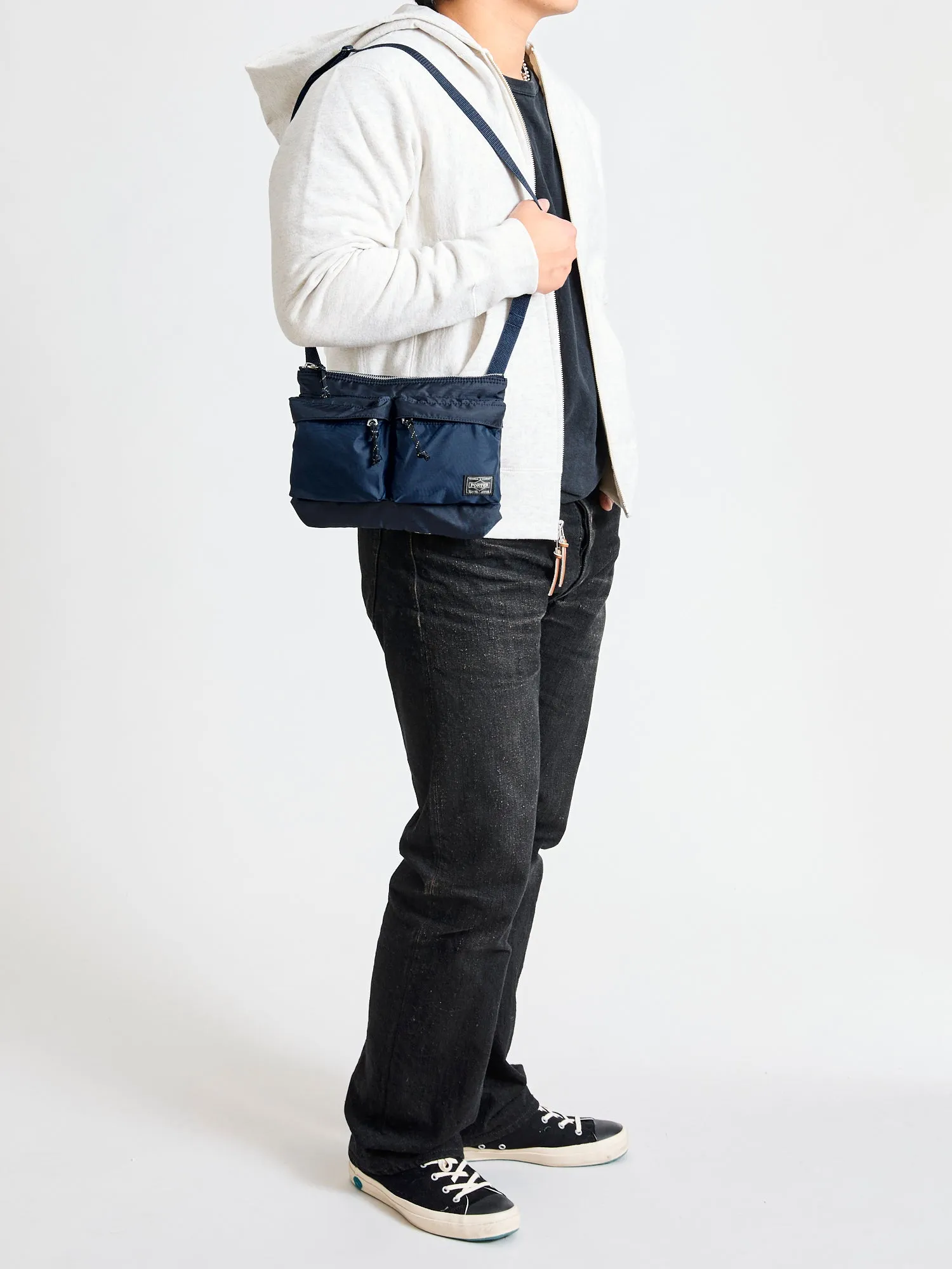 "Force" Shoulder Bag in Navy