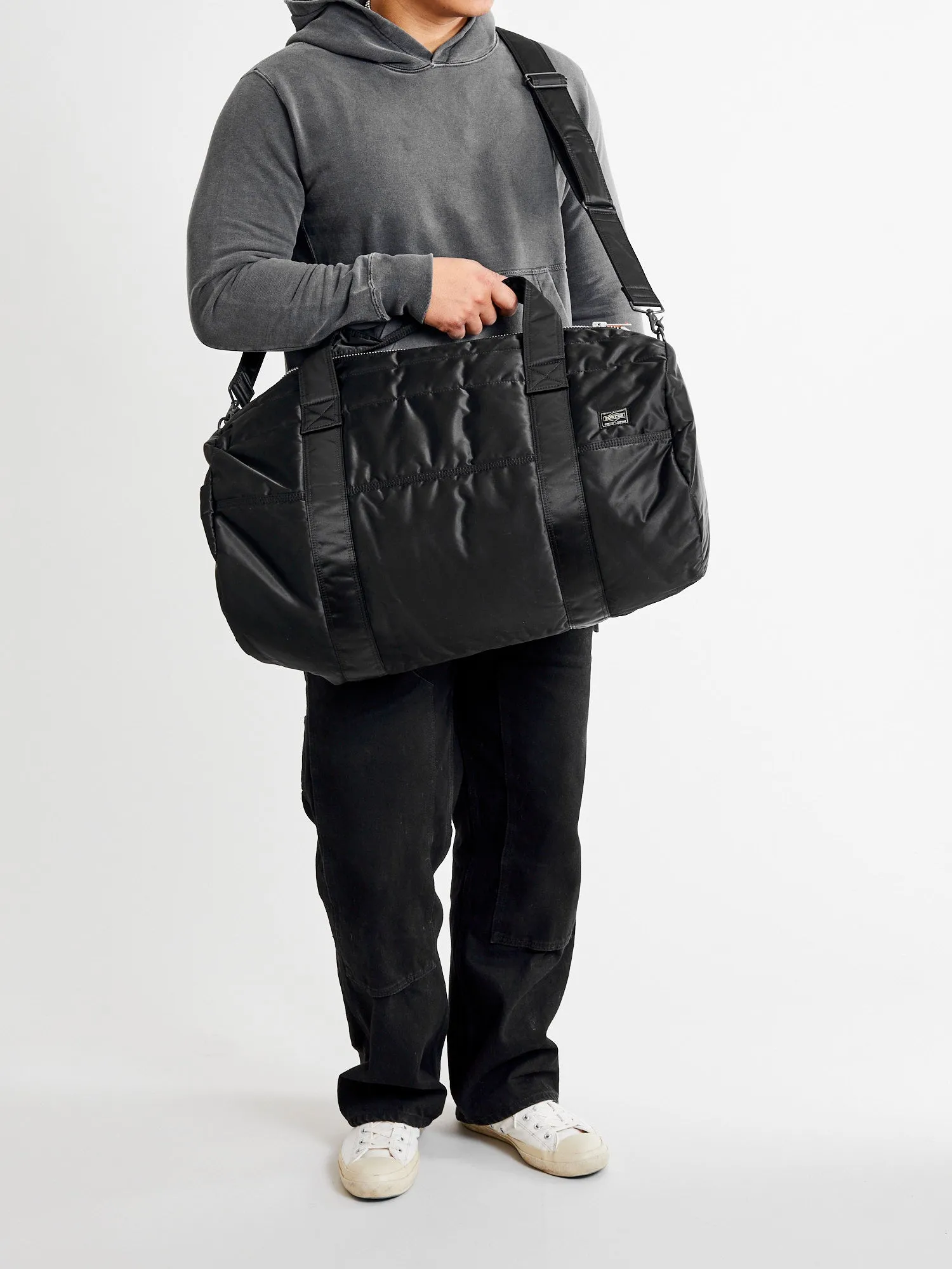 "Tanker" 2-Way Boston Bag (M) in Black