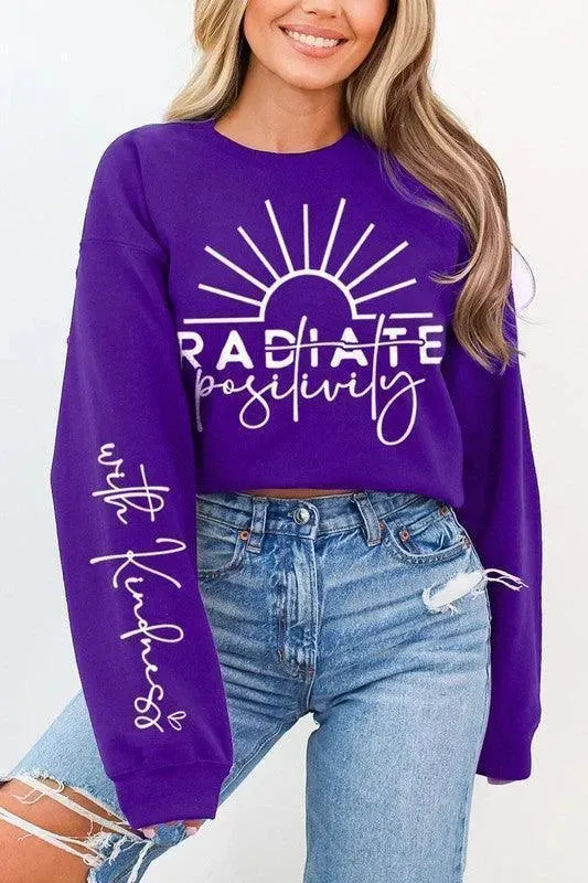 Radiate Positivity Graphic Fleece Sweatshirts