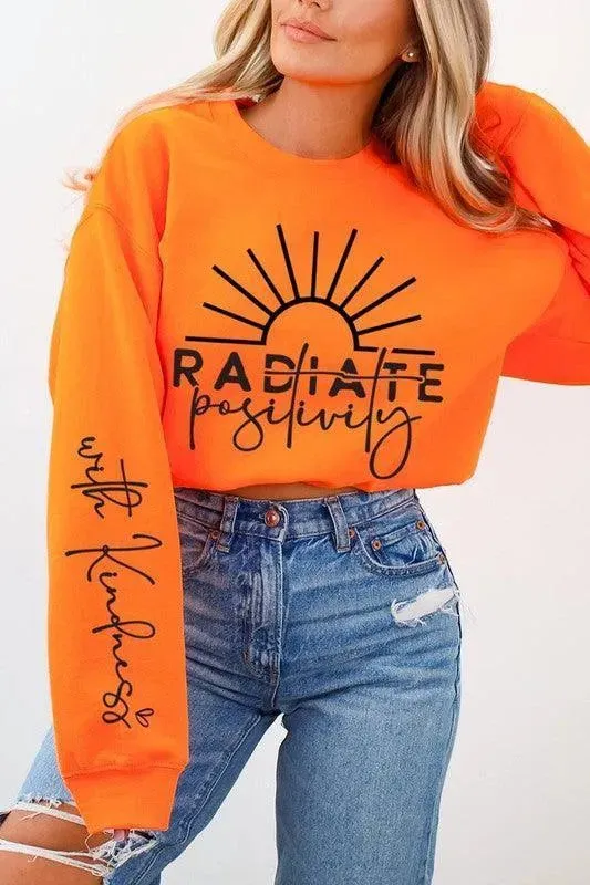 Radiate Positivity Graphic Fleece Sweatshirts