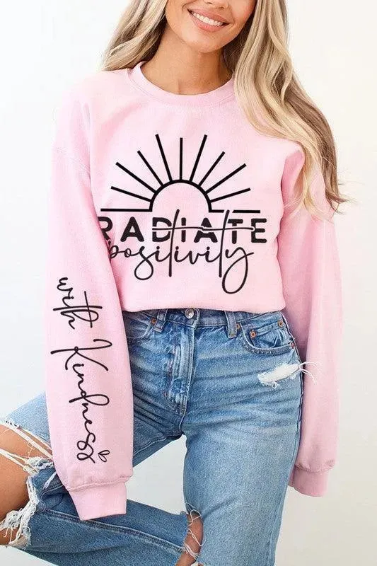 Radiate Positivity Graphic Fleece Sweatshirts