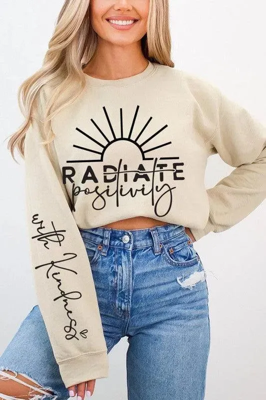 Radiate Positivity Graphic Fleece Sweatshirts