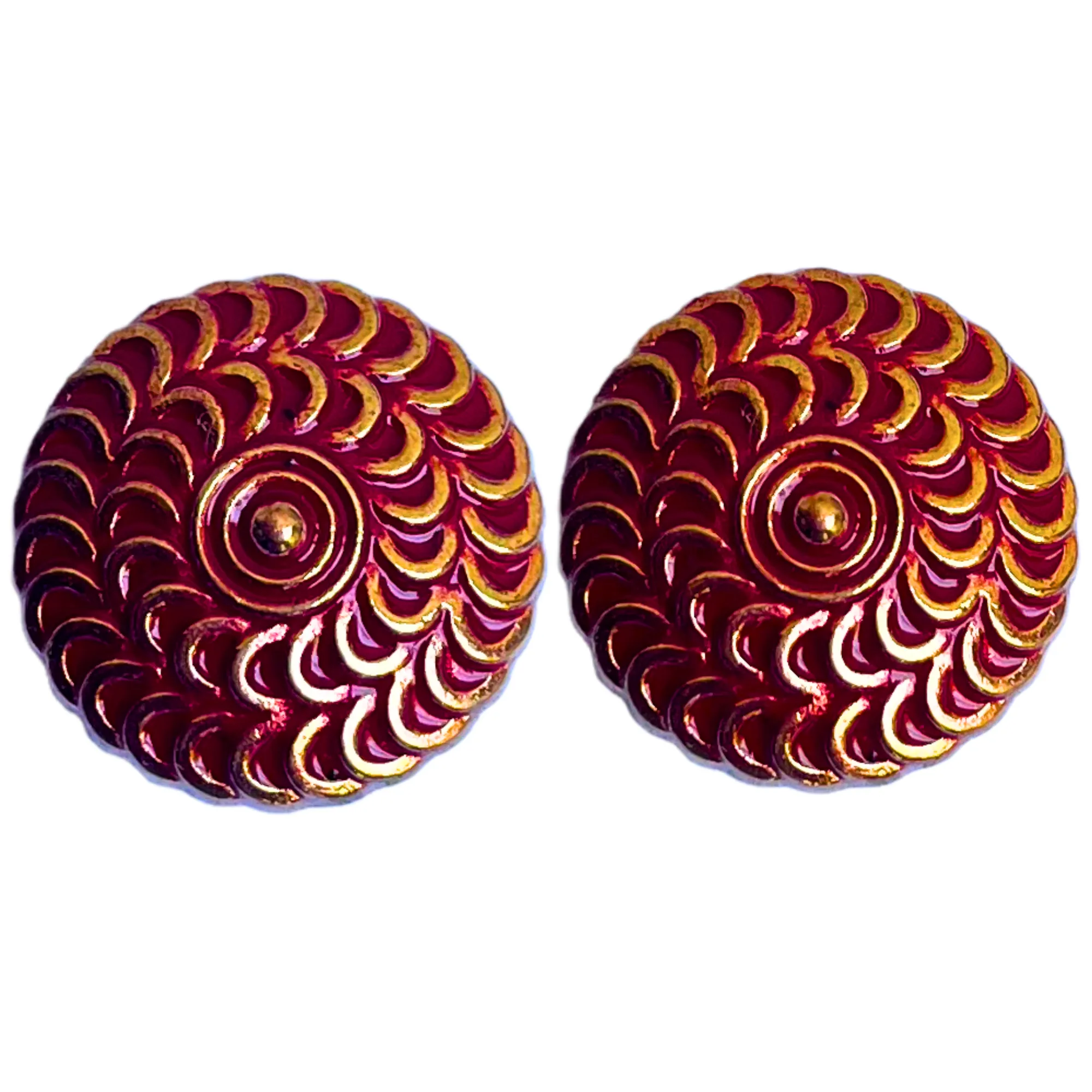 Red & Golden Designer Metal Buttons