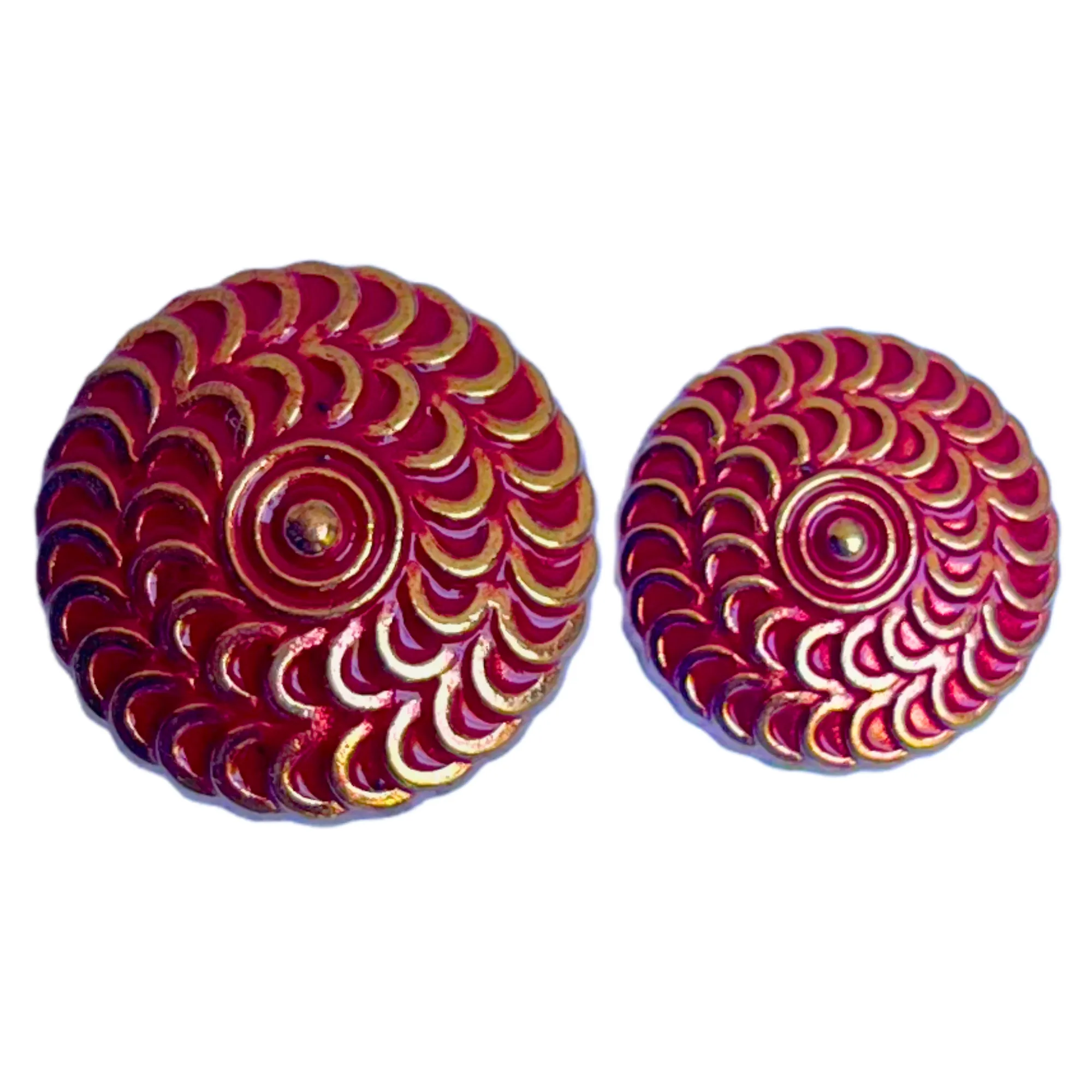 Red & Golden Designer Metal Buttons