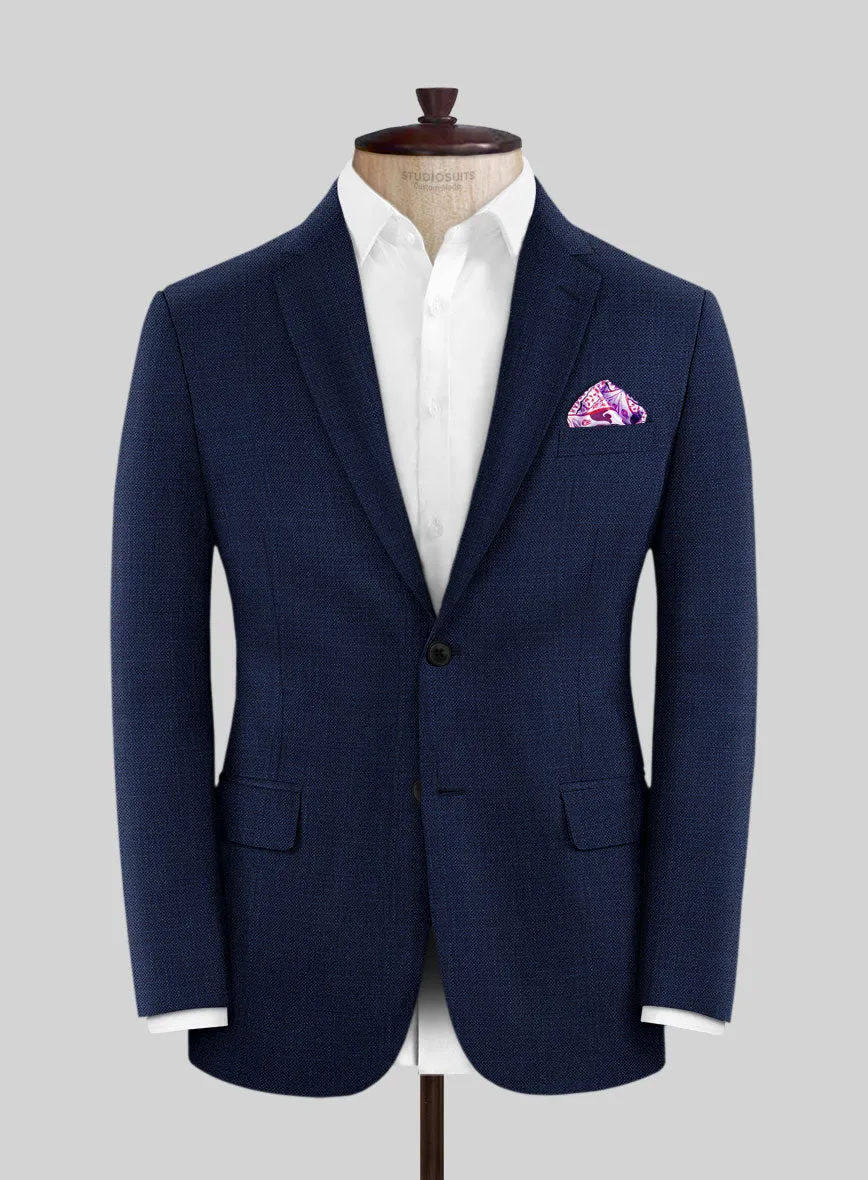 Reda Hopsack Blue Wool Jacket