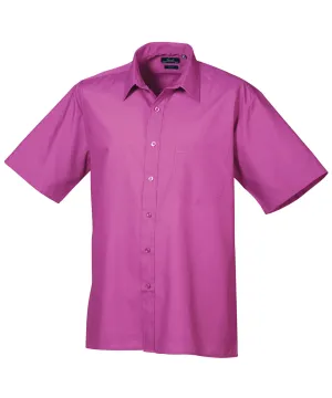 Short sleeve poplin shirt | Hot Pink