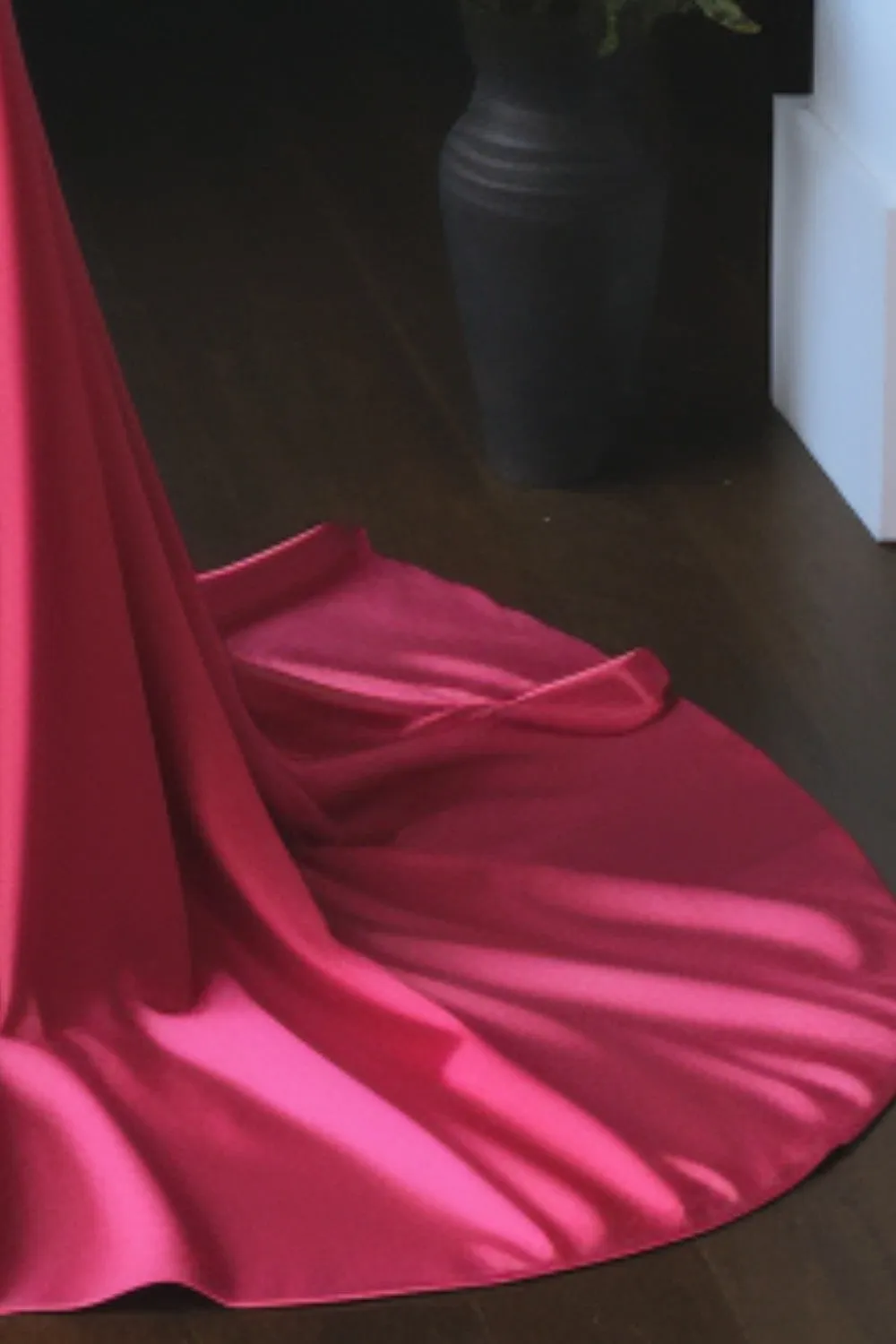 Slim Fit Strapless Pink Prom Dress