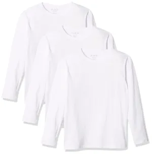 The Children's Place boys Long Sleeve Basic Layering T-shirt T Shirt, White 3 Pack, X-Large US