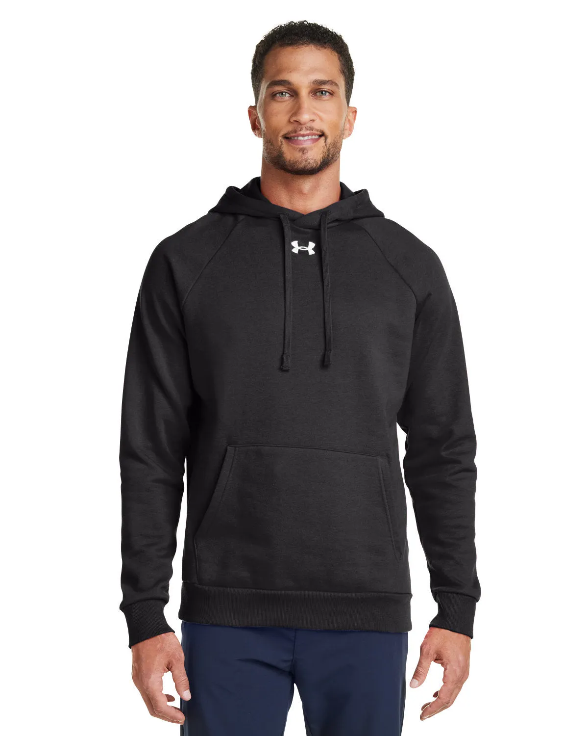 Under Armour Mens Rival Fleece Hooded Custom Sweatshirts, Black