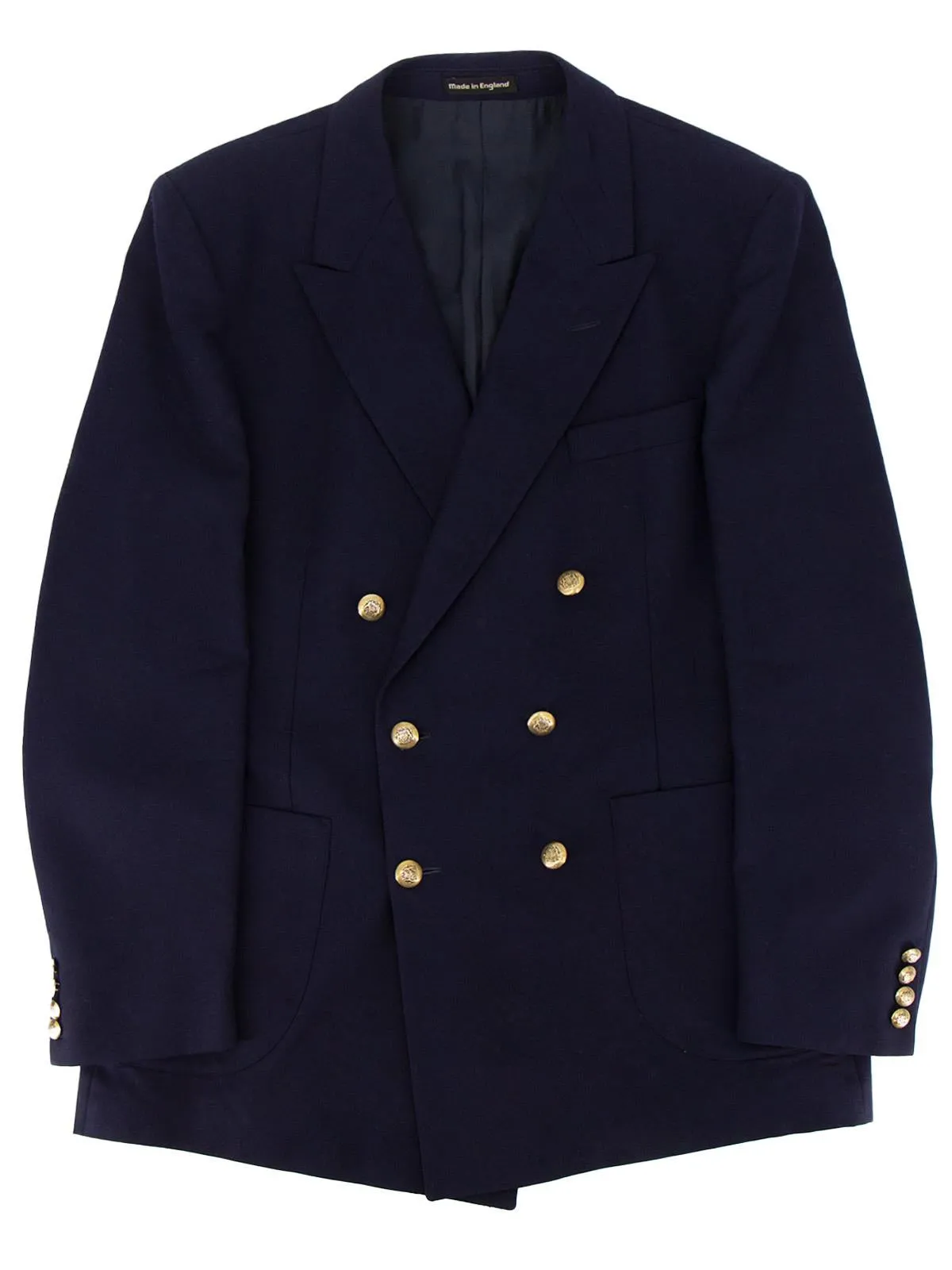 Vintage Navy Blue Wool Double Breasted Blazer