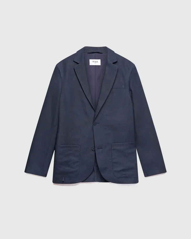 WAX LONDON FINTRY LINEN BLAZER  - MIDNIGHT