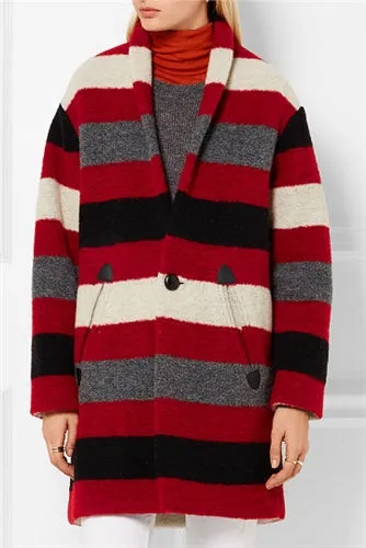 WC-4059W DESIGNER STRIPED BOILED WOOL. ISABEL MARANT. ITALY