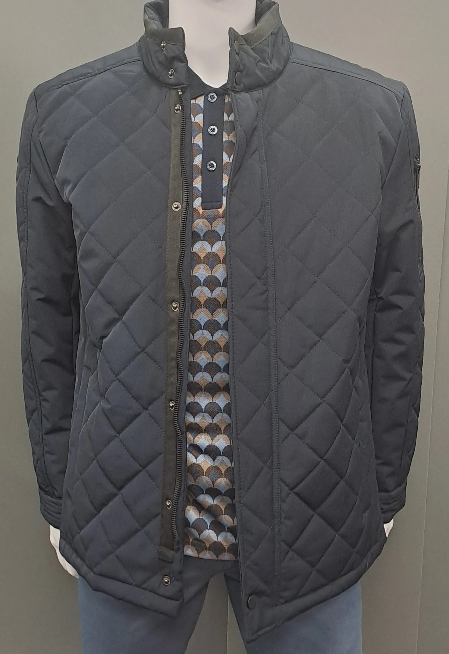 White Label Osbourne Quilted Coat - Navy