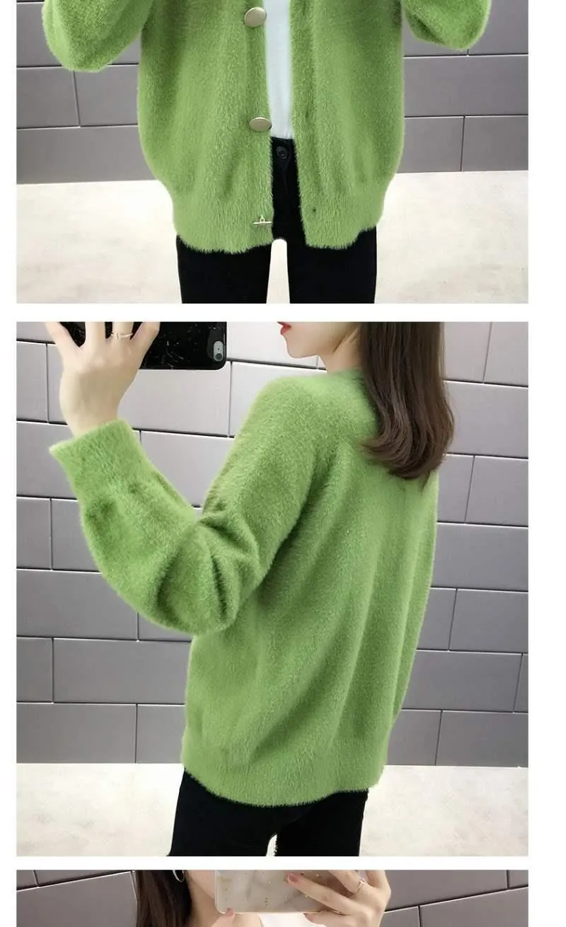 Women Knitted Sweater Cardigan Coat Jacket Top Jumper Loose Casual Chandails Pull Hiver