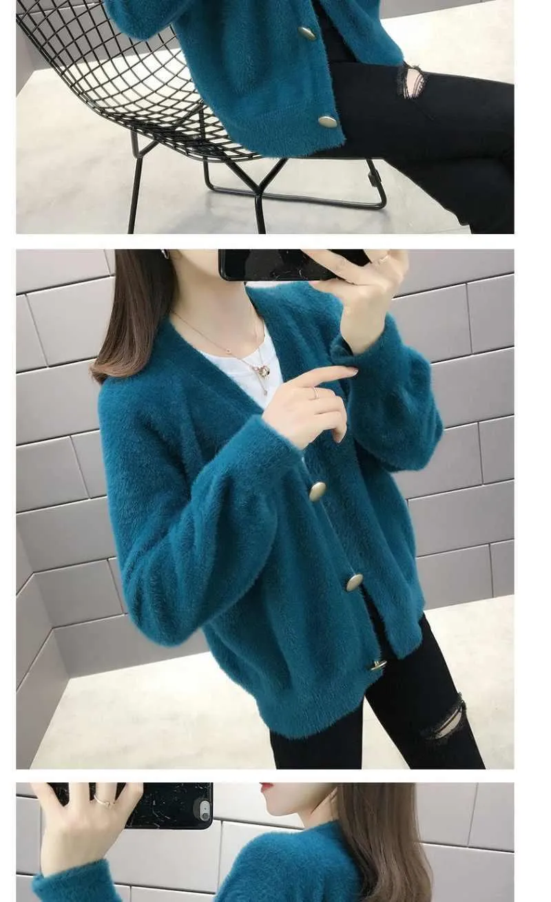 Women Knitted Sweater Cardigan Coat Jacket Top Jumper Loose Casual Chandails Pull Hiver