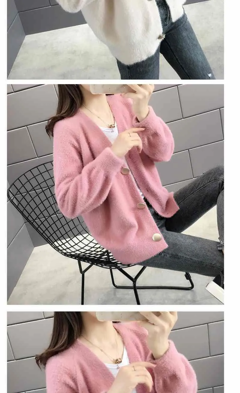 Women Knitted Sweater Cardigan Coat Jacket Top Jumper Loose Casual Chandails Pull Hiver