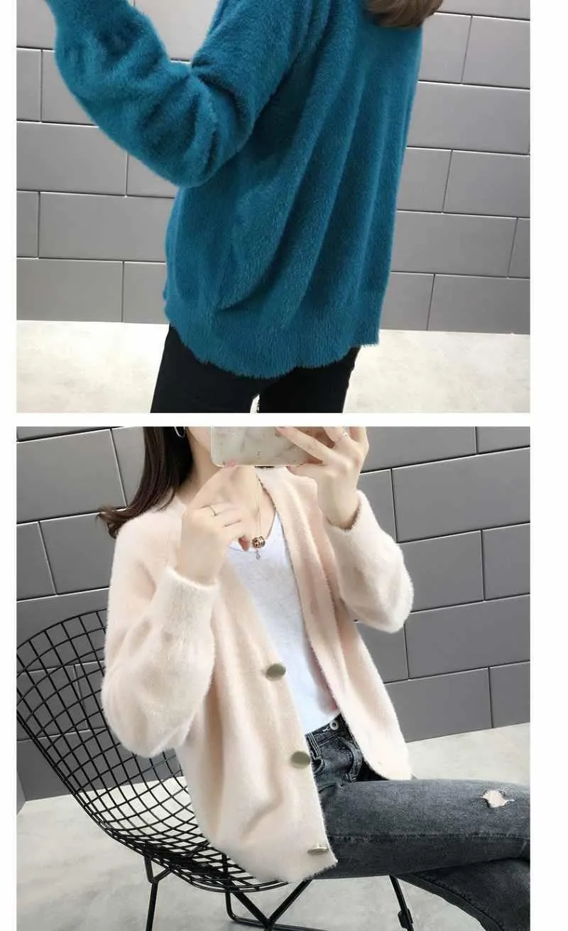 Women Knitted Sweater Cardigan Coat Jacket Top Jumper Loose Casual Chandails Pull Hiver