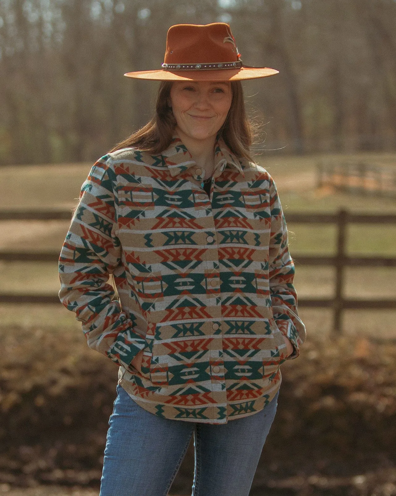 Women's Daphne Shirt Jacket - Burnt Orange