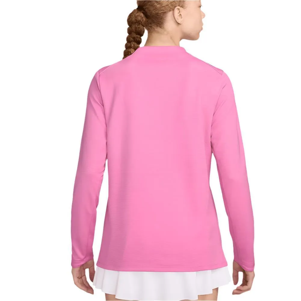 Women`s Dri-FIT UV Advantage Full Zip Tennis Top Playful Pink and Black